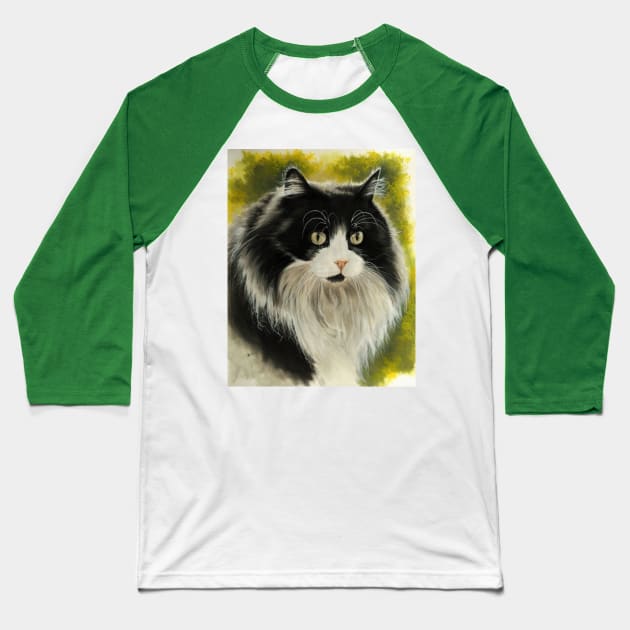 Maine Coon Baseball T-Shirt by BarbBarcikKeith